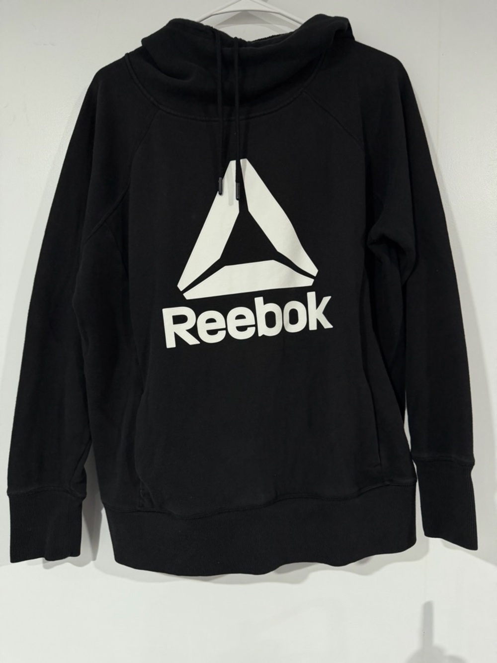 Reebok Black Crewneck Hoodie with White Logo
